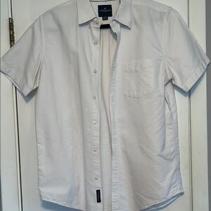 American Eagle Men's White Casual Button Down Shirt